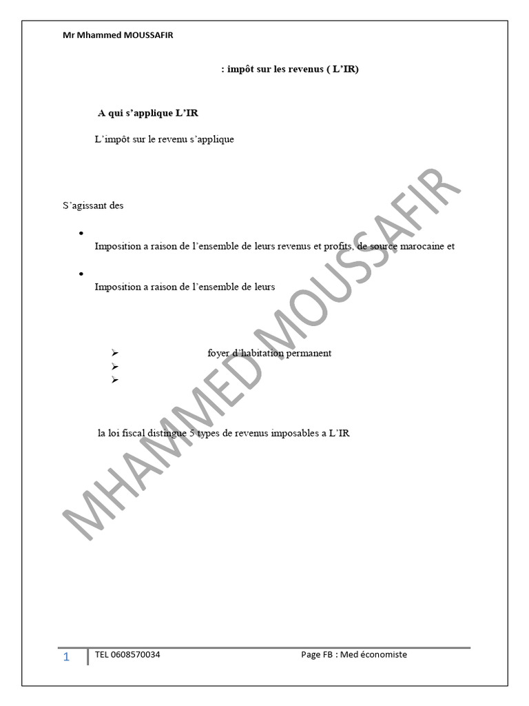 Impôt sur les revenus : Guide pratique | PDF | Impôt sur le revenu ...