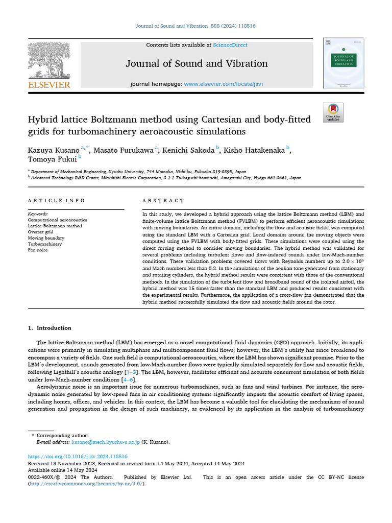 Hybrid Lattice Boltzmann for Aeroacoustics | PDF | Lift (Force) | Fluid ...