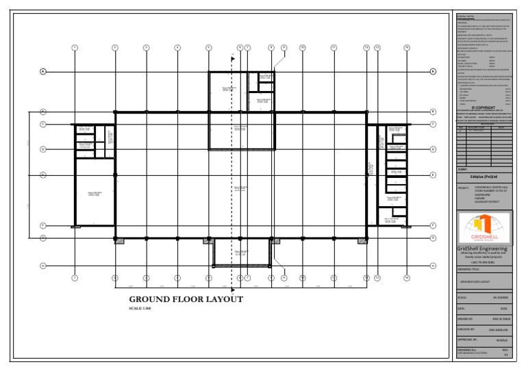 Ground Floor Layout for Conference Center | PDF | Concrete | Materials