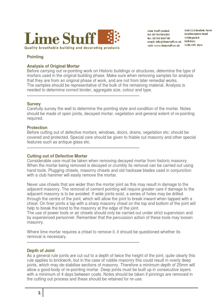 Pointing | PDF | Home & Garden