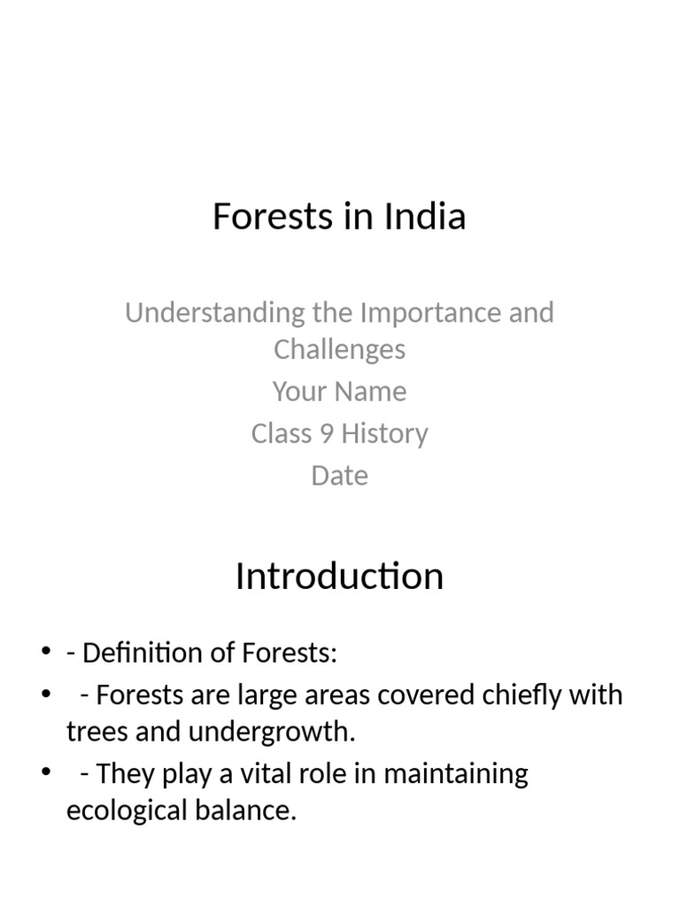 Importance and Challenges of Indian Forests | PDF