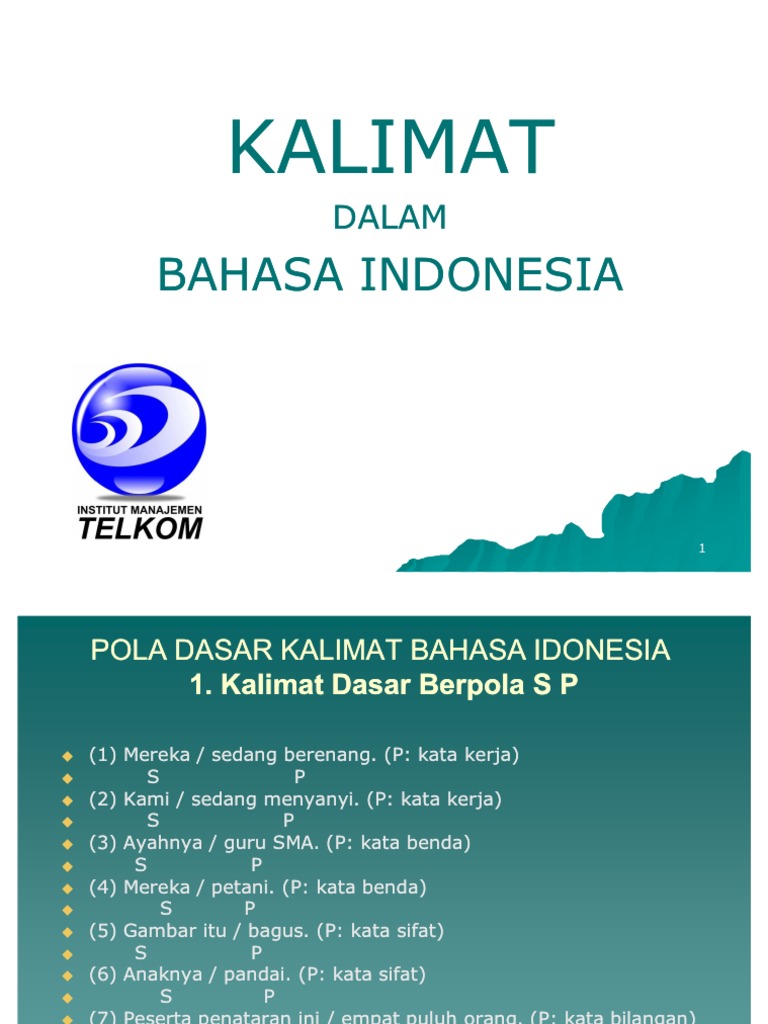 Kalimat Dalam Bahasa Indonesia