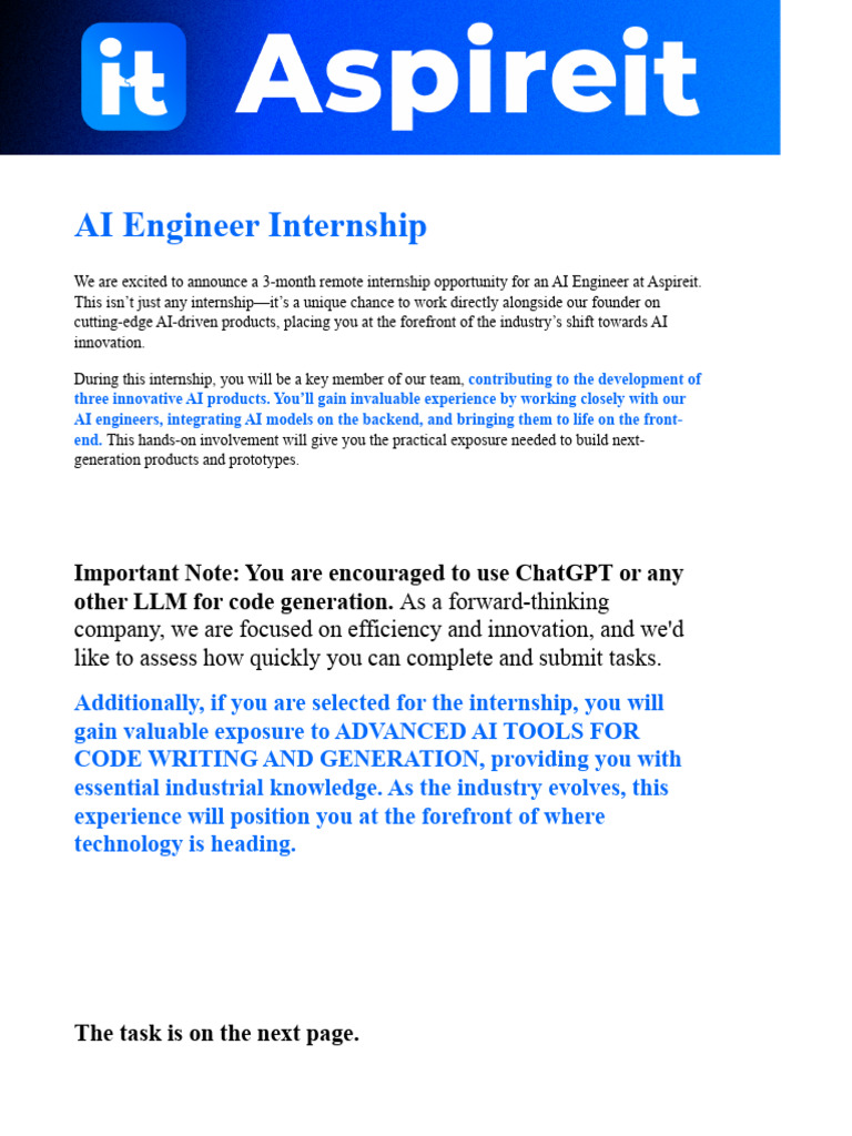Aspireit - Artificial Intelligence Engineer | PDF | Artificial ...
