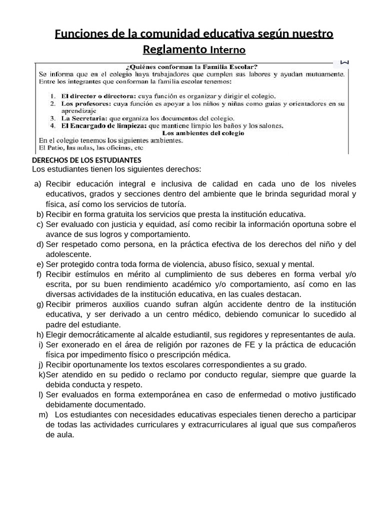 Derechos y Deberes en la Educación | PDF | Escuelas | Salón de clases