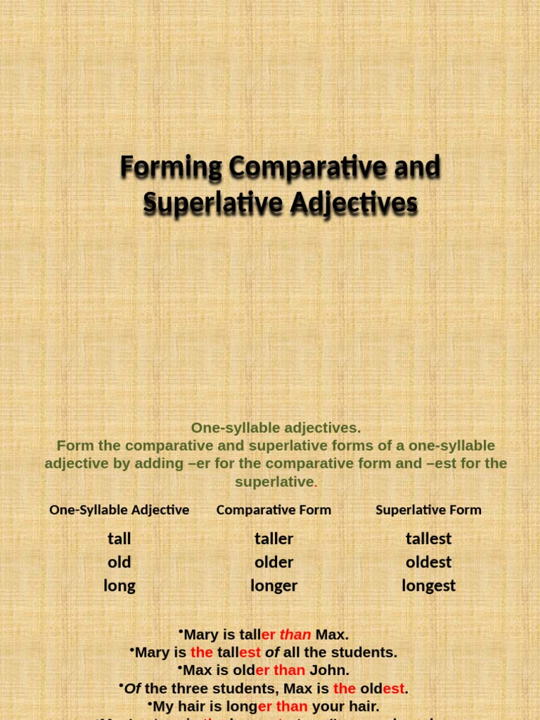 Comparative & Superlative Adjectives | PDF | Linguistics | Languages