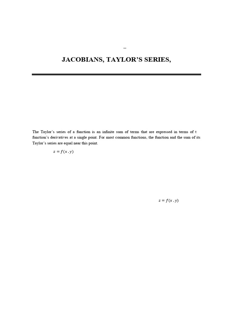 Jacobians and Multivariable Calculus | PDF | Mathematical Objects ...