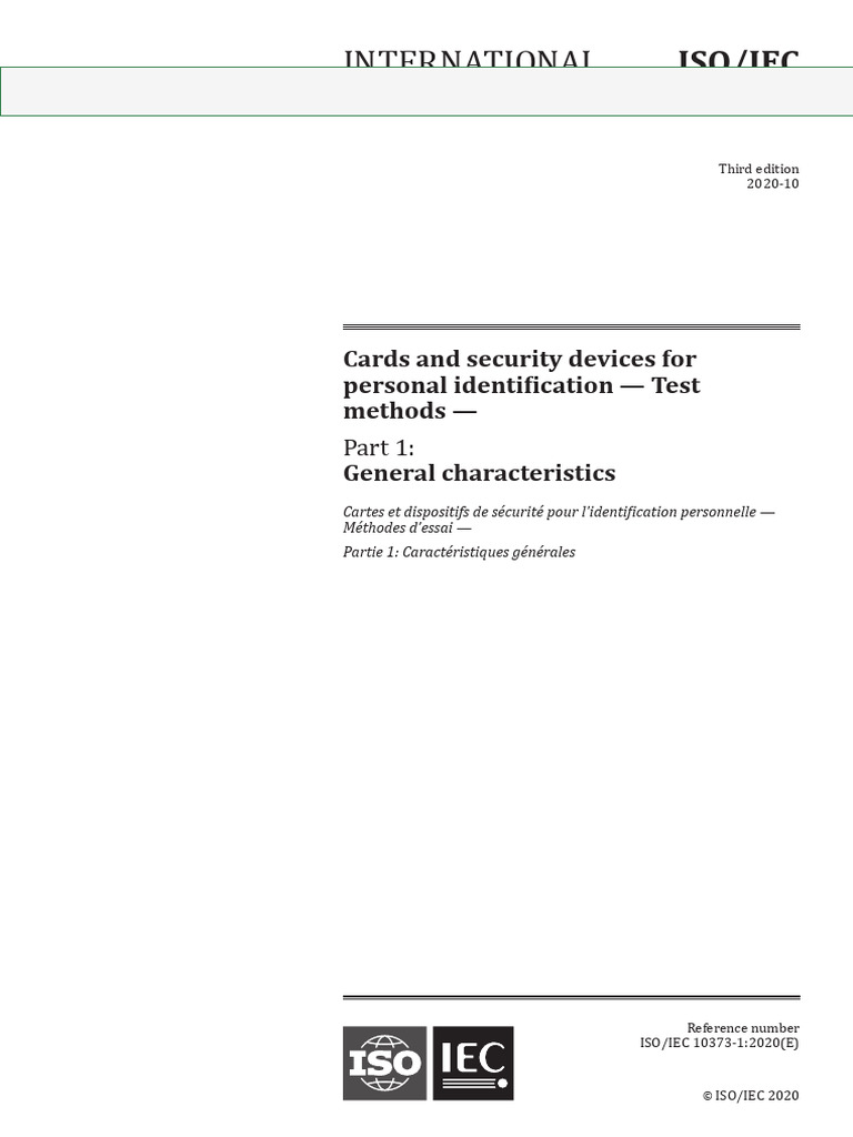 Preview - ISO IEC 10373-1-2020 | PDF | Electrostatic Discharge ...