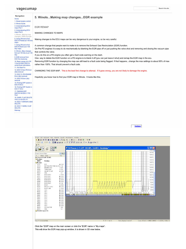 Winols Making Map Changes Egr Example Pdf