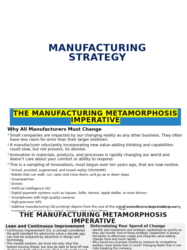 Manufacturing's Urgent Transformation | PDF | Strategic Management ...