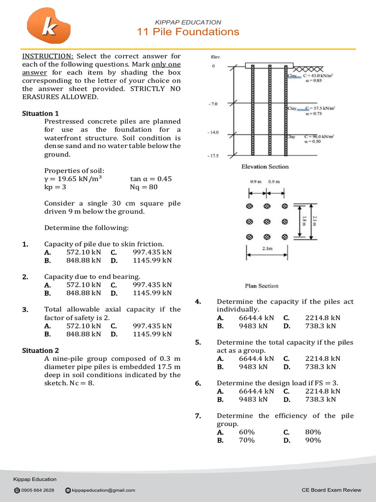 Pile Foundation Capacity Calculations | PDF | Deep Foundation ...