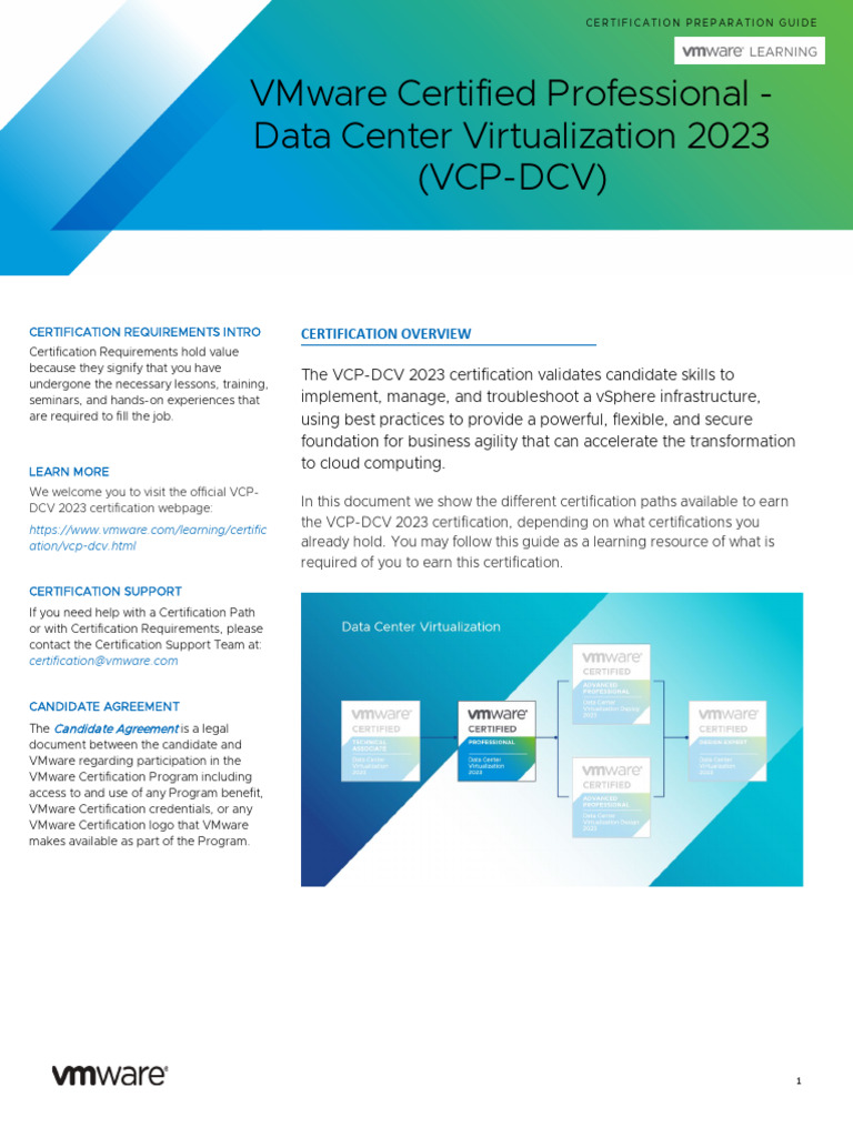 VCP-DCV 2023 Certification Guide | PDF | Certification | Computing