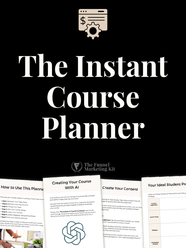 The Instant Course Planner (Fillable) | PDF | Educational Technology ...