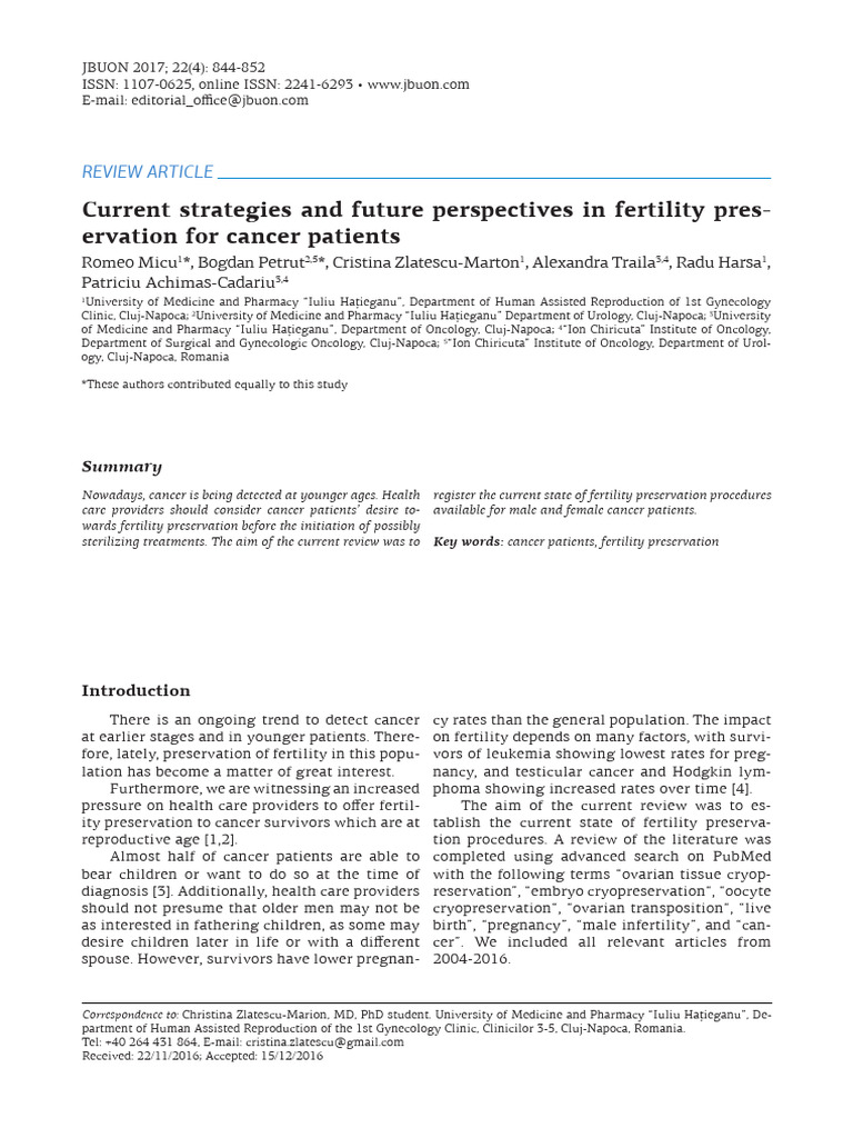Current Strategies and Future Perspectives in Fertility Pres - Ervation ...