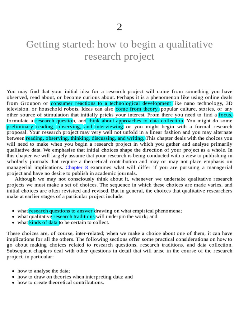 Starting a Qualitative Research Project | PDF | Qualitative Research ...