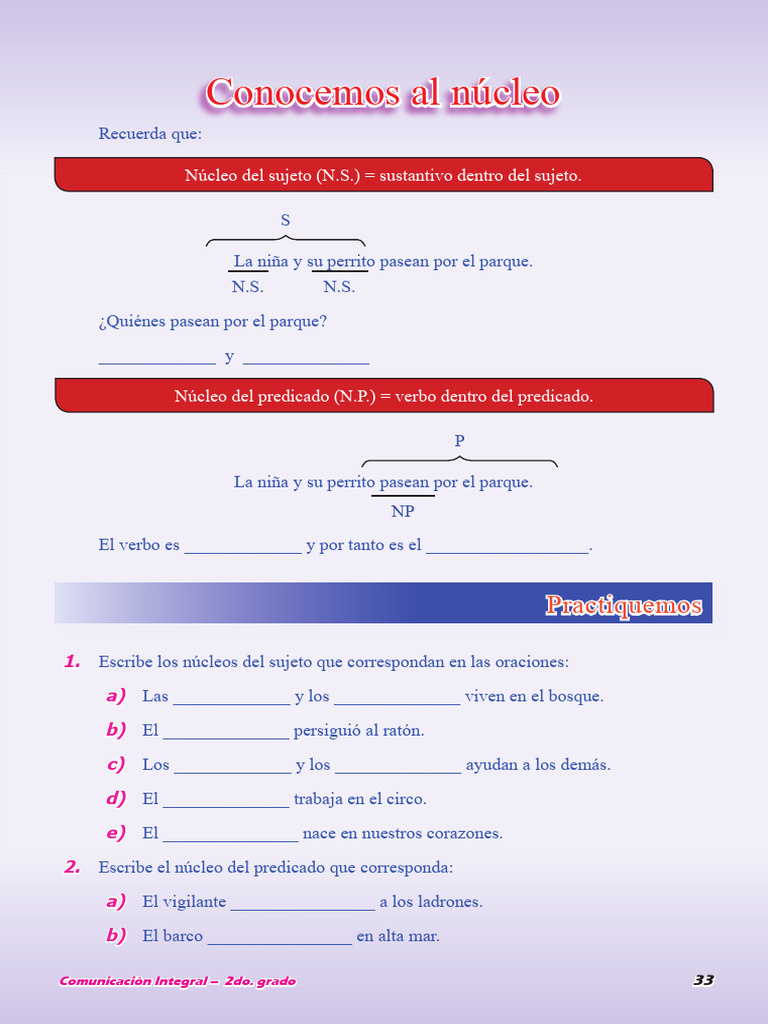 Núcleo Del Sujeto - Predicado | PDF | Semántica | Lingüística