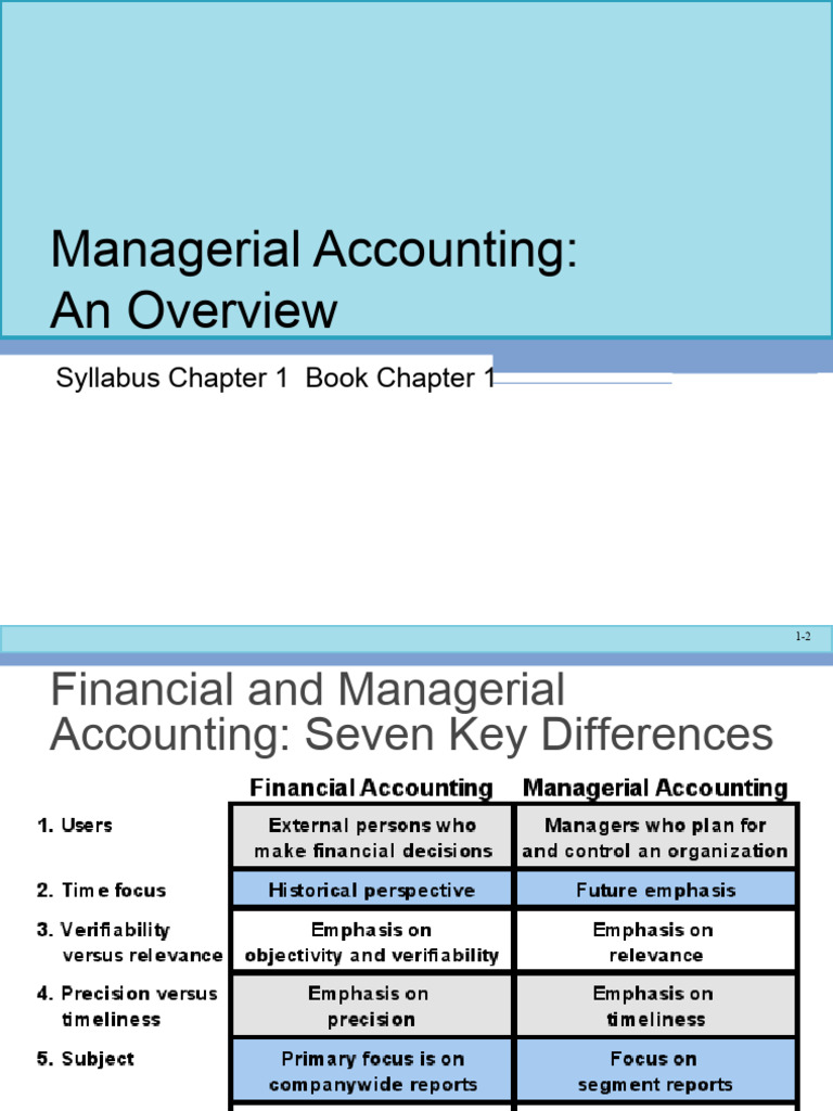 Chapter - 1 - Managerial Accounting An Overview | PDF | Management ...