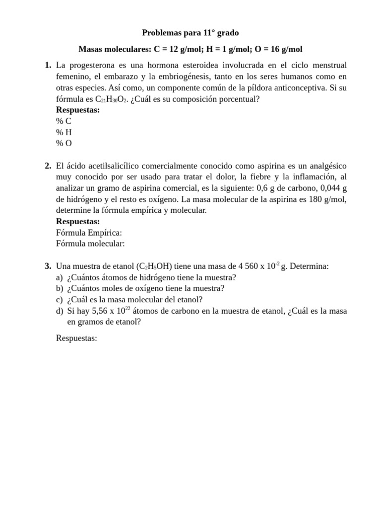 Problemas para 11 olimpiadas de qm pdf