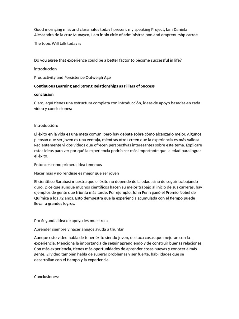 My Speaking Project Pdf