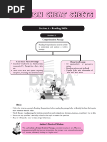 Revision Cheat Sheets English Class 10