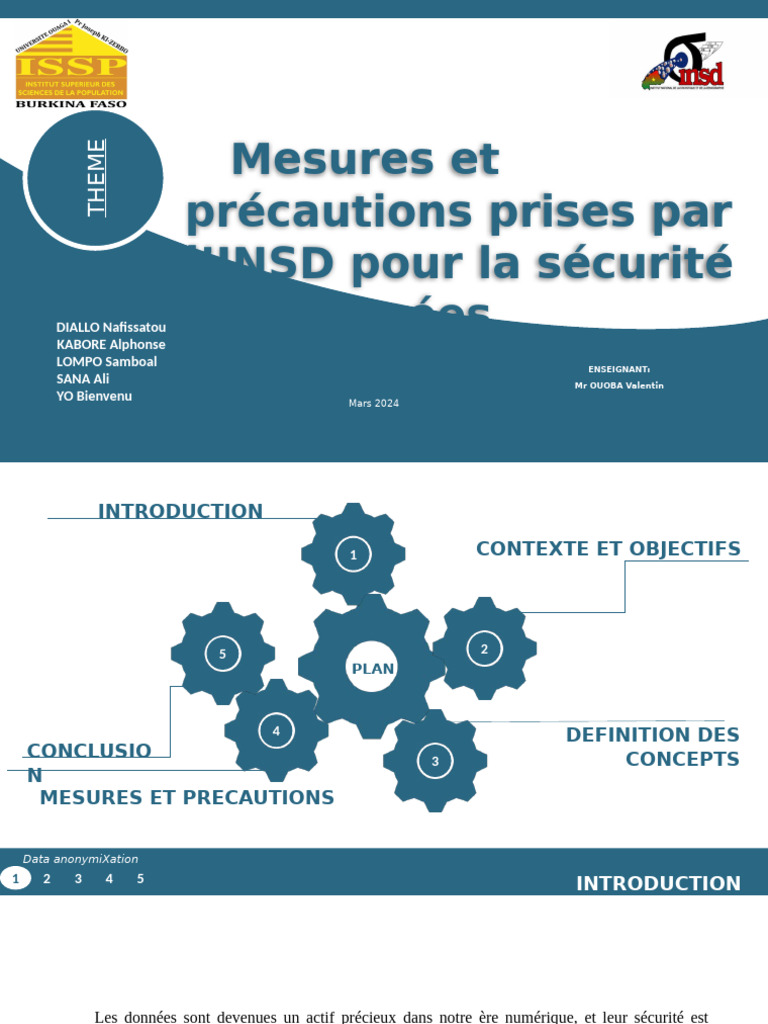 Sécurité des données à l'INSD | PDF | Sécurité | Sécurité des systèmes ...
