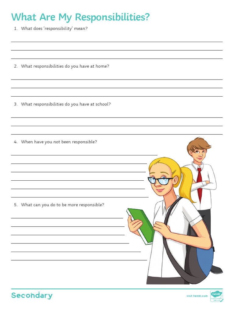 t3 C 114 What Are My Responsibilities Activity Sheet English | PDF ...
