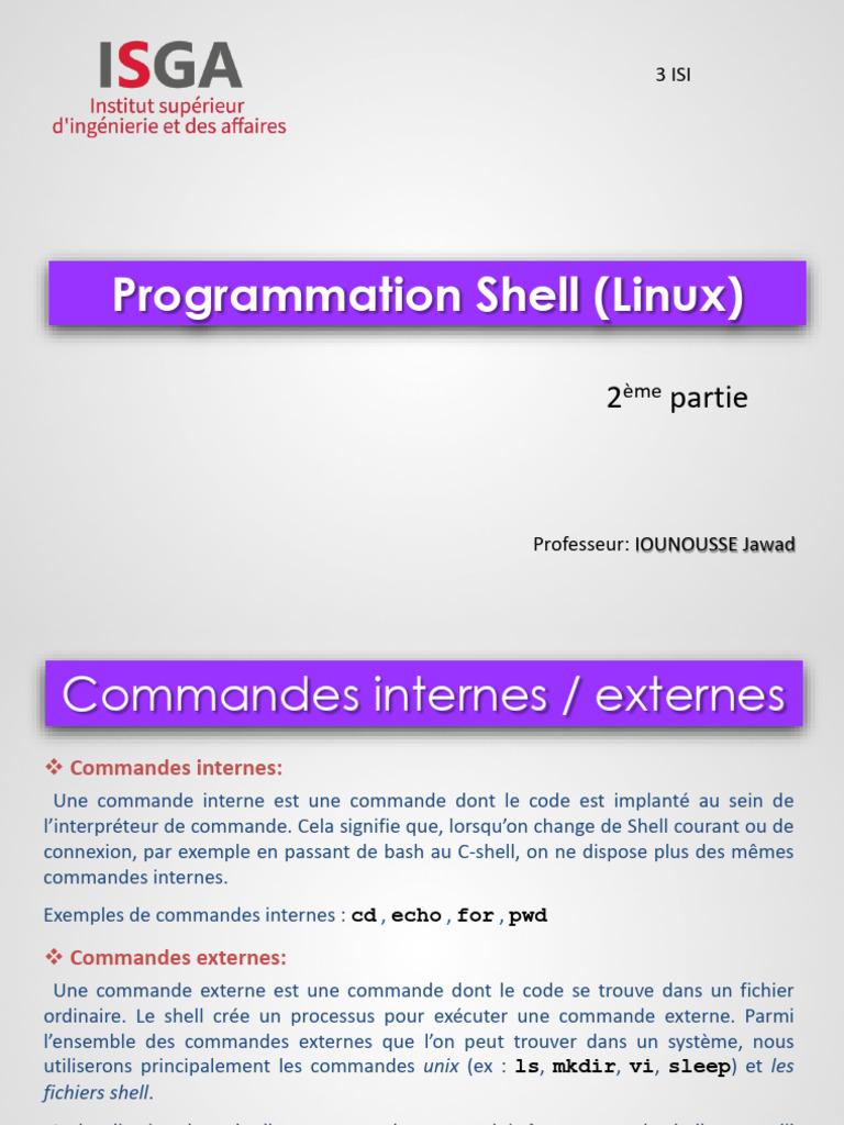 Commandes et Variables en Shell Linux | PDF | Technologie de système d ...