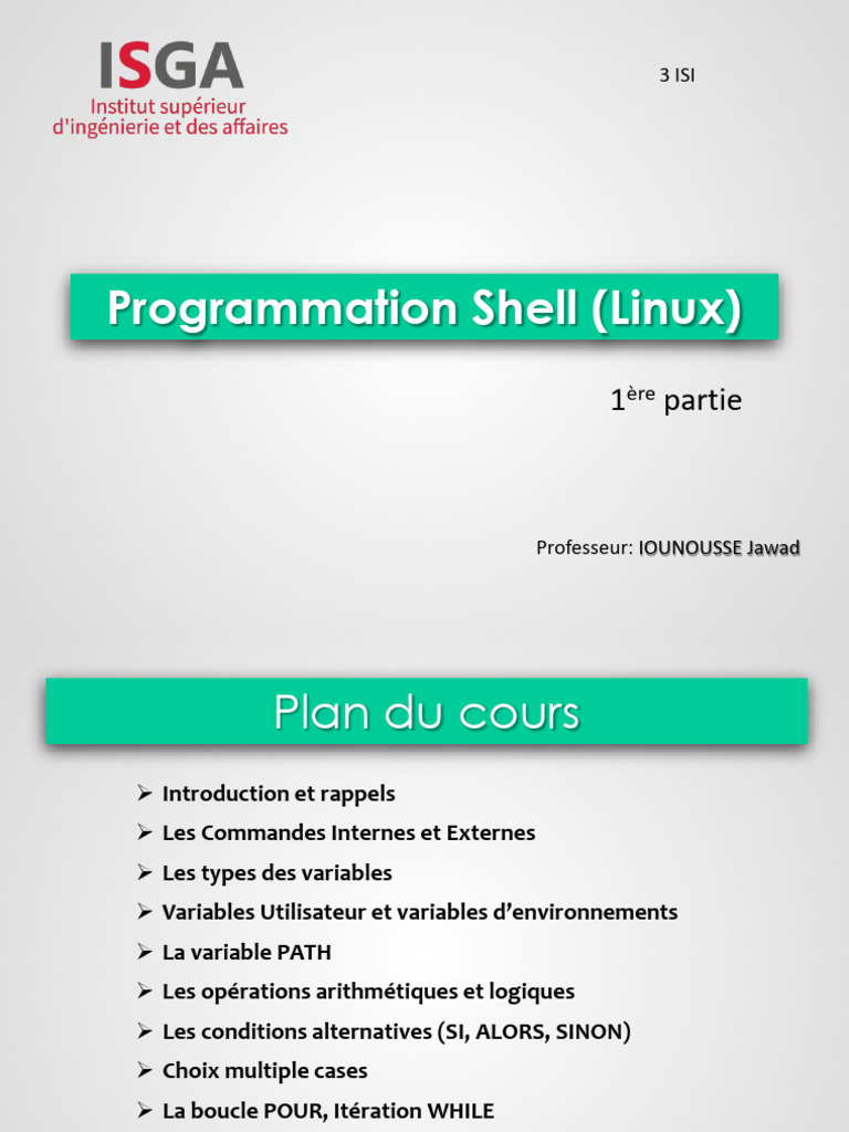 Introduction à la Programmation Shell | PDF | Linux | Unix