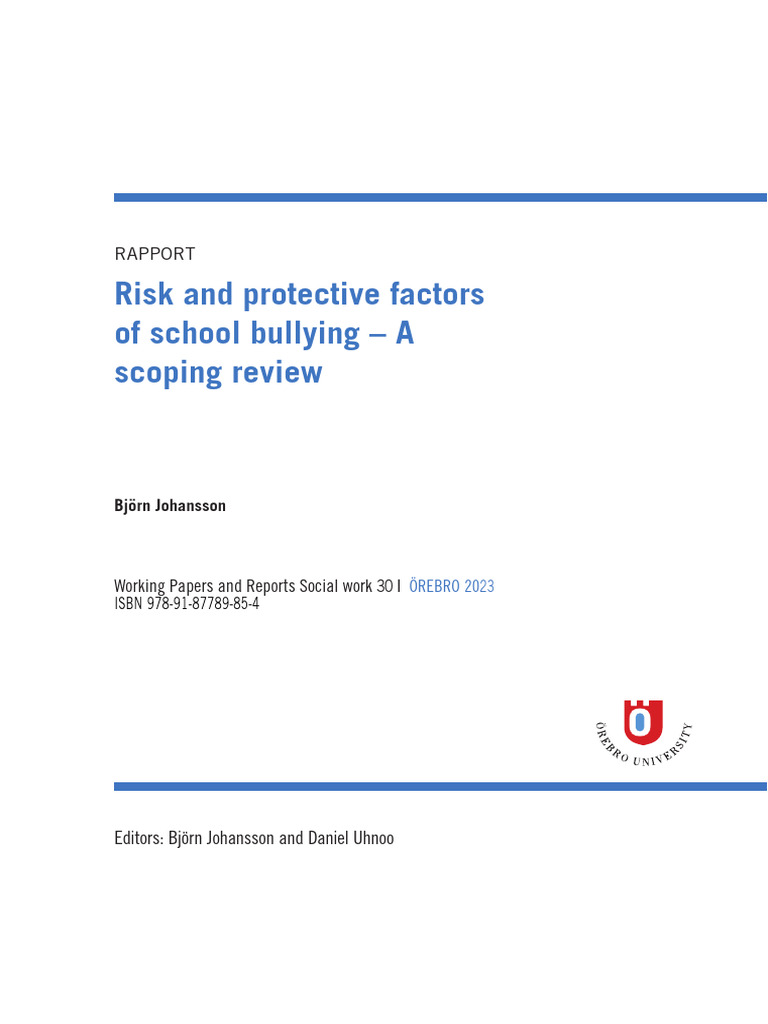 Risk and Protective Factors of School Bullying | PDF | Bullying | Parenting