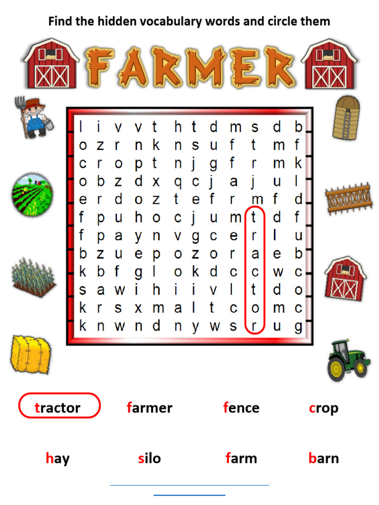 Farmer Word Search PDF Technology & Engineering
