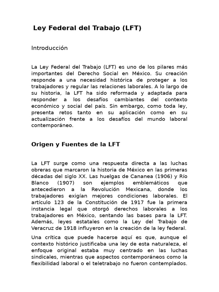 Ley Federal del Trabajo en México | PDF | Derecho laboral | México
