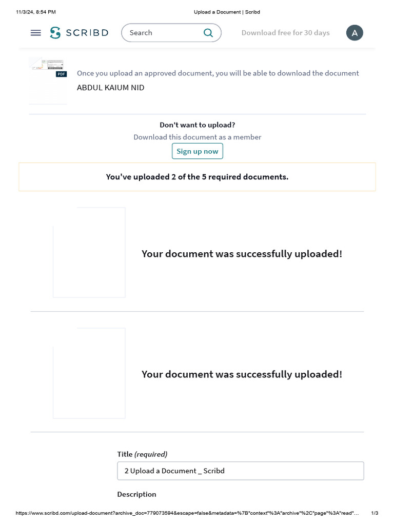 33upload A Document - Scribd | PDF | Scribd | Computing
