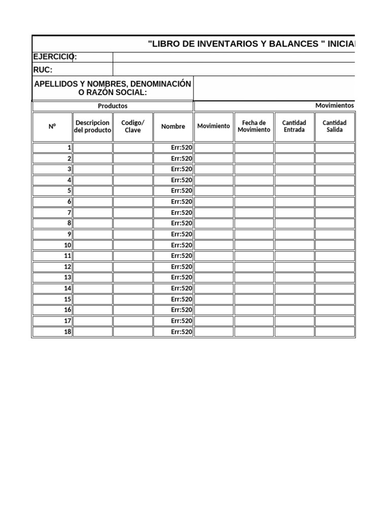 Libro de Inventarios y Balances Inicial | PDF | Activo fijo | Contabilidad