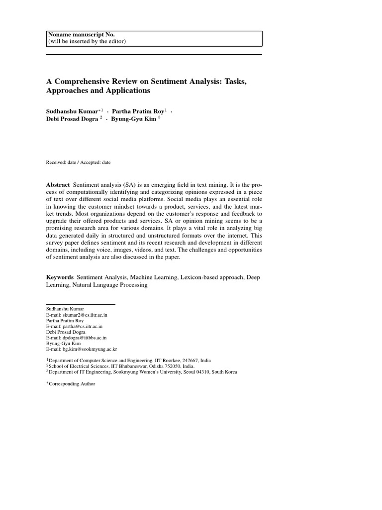 Sentiment Analysis: Overview and Trends | PDF | Machine Learning ...
