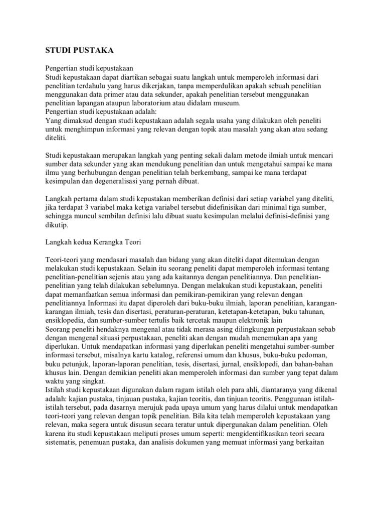 Studi Pustaka