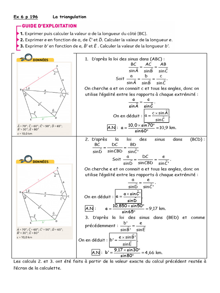 Exo p196 N°6 Corrigé | PDF | Géométrie euclidienne | Fonction ...