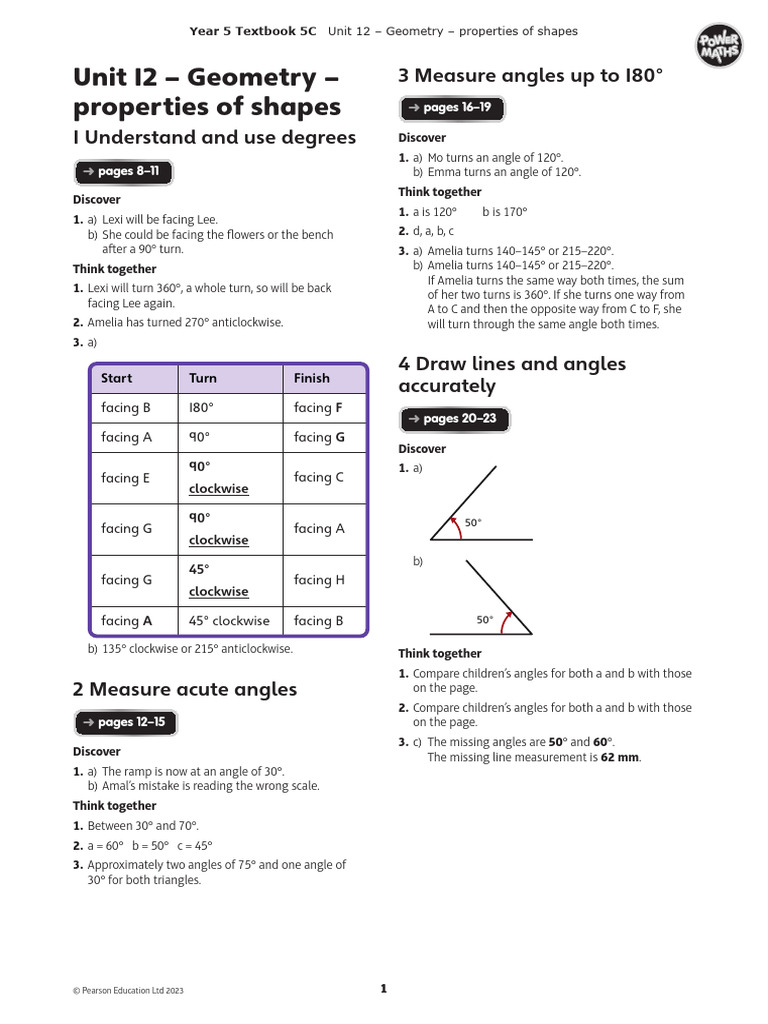 Year 5 Geometry: Shapes & Angles Guide | PDF | Rectangle | Perpendicular