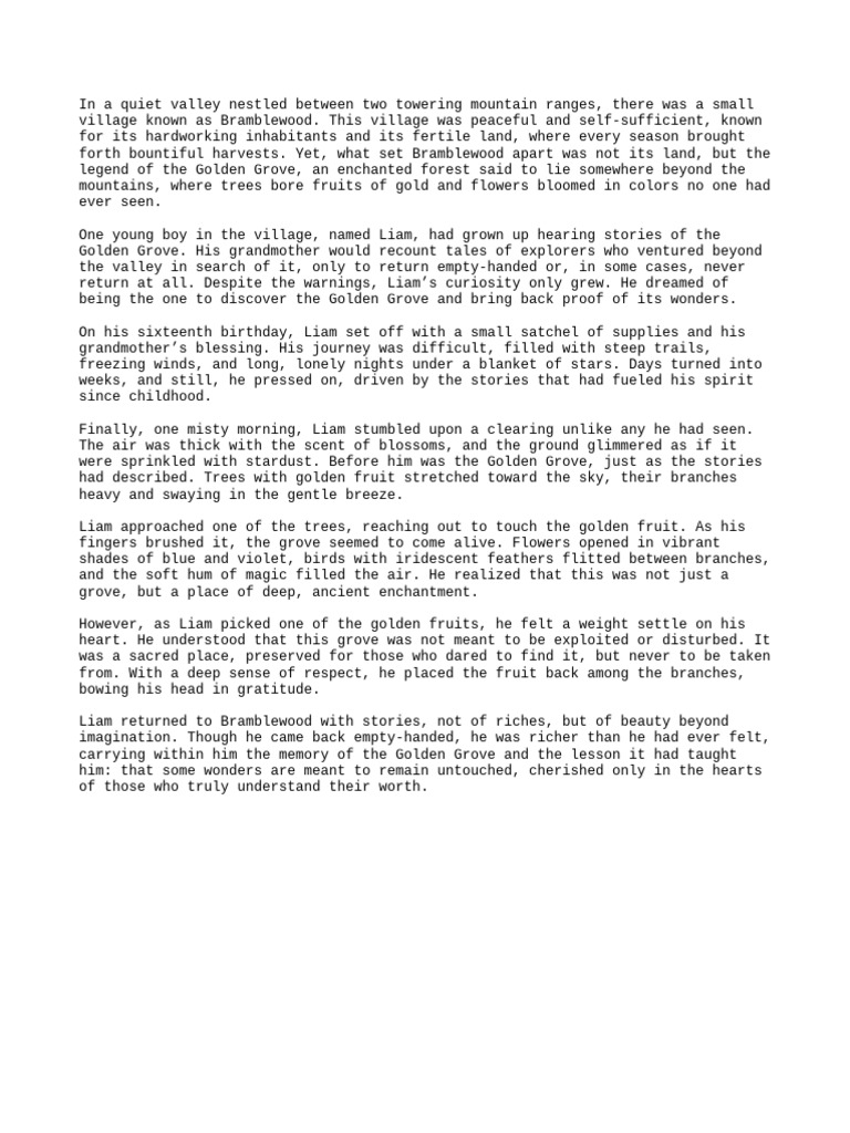 Golden grove story pdf