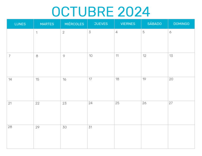 Calendario de Octubre 2024 | PDF