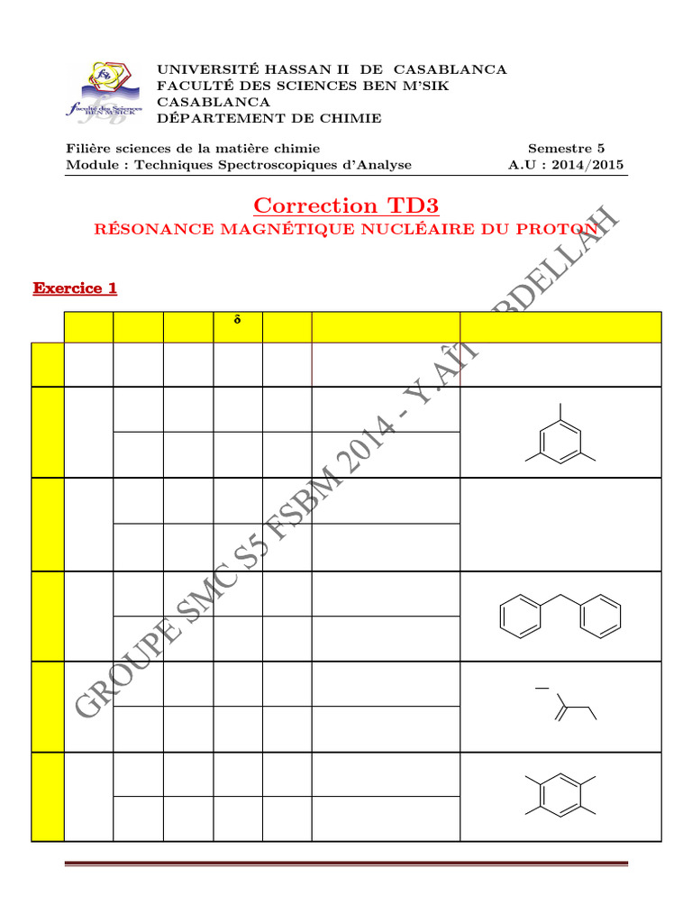 Correction TD3 : Résonance Magnétique Nucléaire | PDF | Physique ...