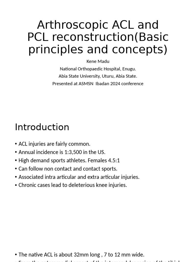 ACL and PCL Reconstruction Insights | PDF | Knee | Lower Limb Anatomy