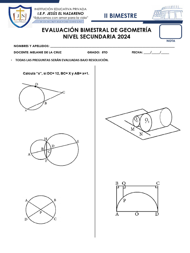 Ejercicios de Geometría para Secundaria | PDF