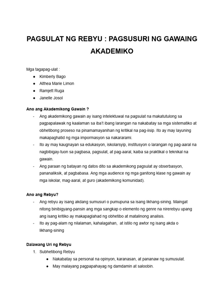 Pagsuri-ng-Akademikong-Gawain | PDF