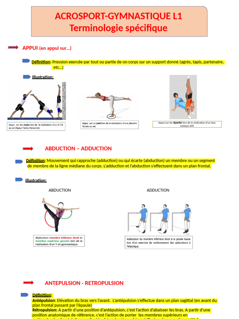 Antépulsion et Rétropulsion en Gymnastique | PDF | Articulation (anatomie)