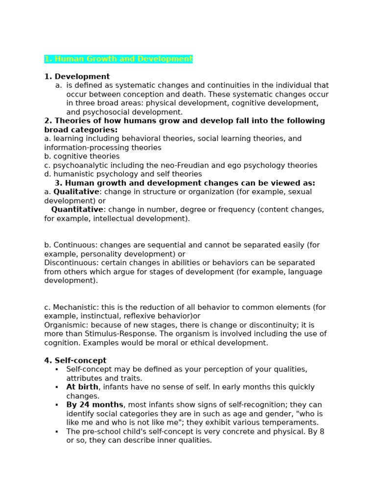 Human Growth and Development Theories | PDF | Mental Disorder | Psychosis