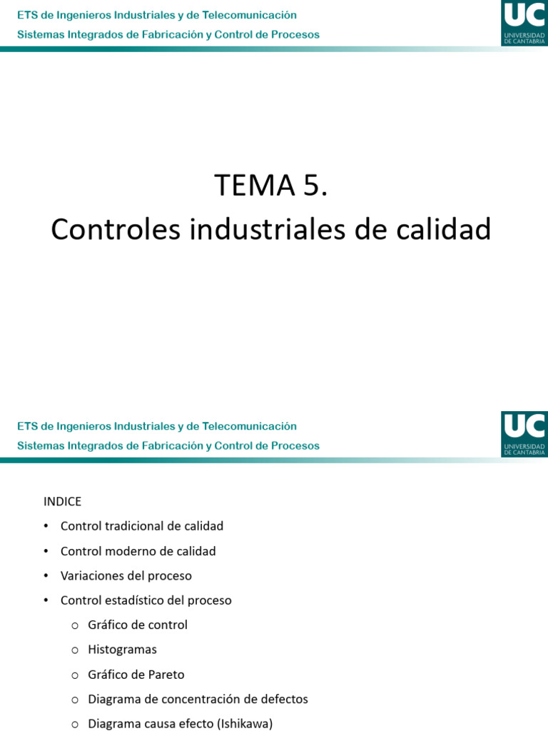 Controles de Calidad en Procesos Industriales | PDF | Calidad ...