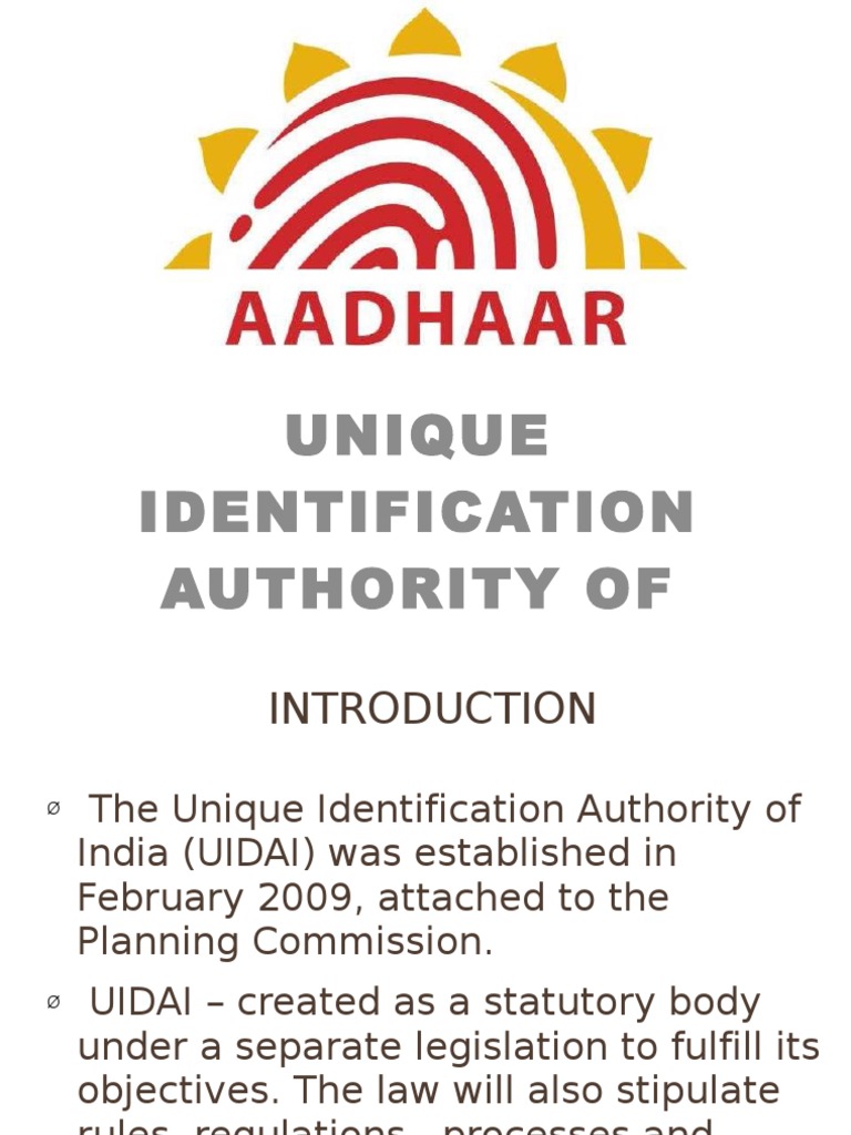 UIDAI Overview and Purpose | PDF | Privacy | Government And Personhood