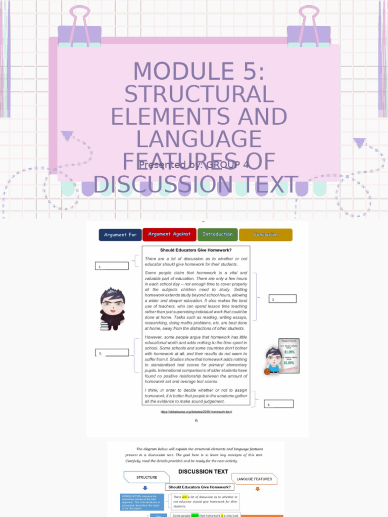 Discussion Text Structure and Features | PDF | Argument | Linguistics