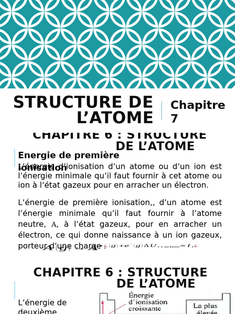 Structure Des Atomes | PDF | Ion | Ionisation