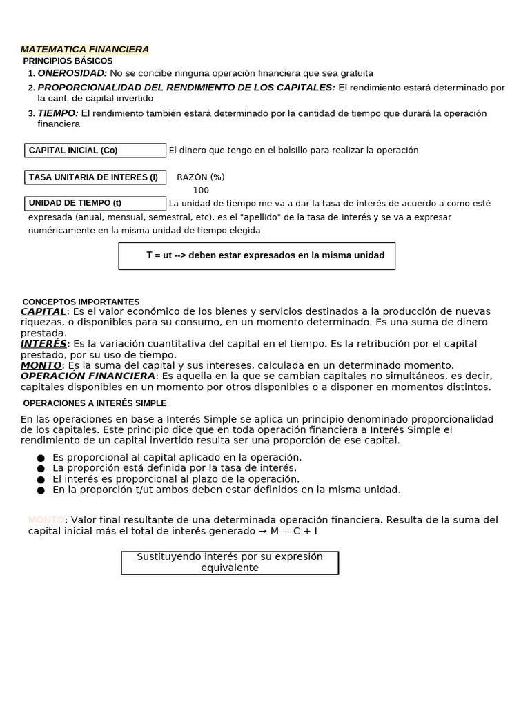 1er PARCIAL MATEMATICA FINANCIERA | PDF | Interés | Tasas de interés