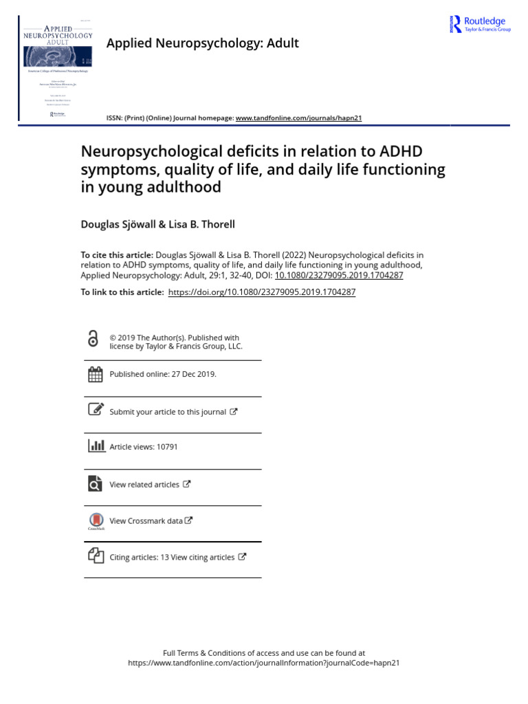 ADHD Neuropsychological Deficits in Adults | PDF | Attention Deficit ...